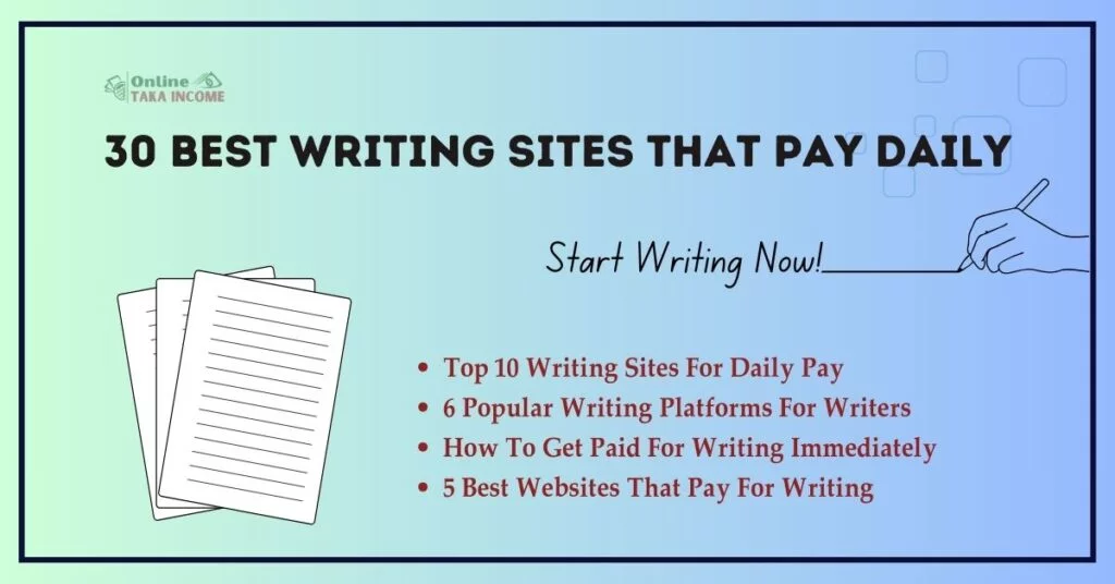 30 Best Writing Sites That Pay Daily