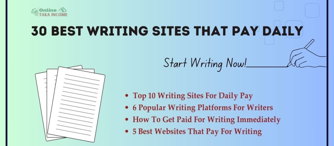 30 Best Writing Sites That Pay Daily